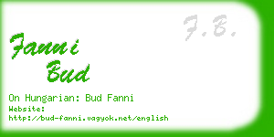 fanni bud business card